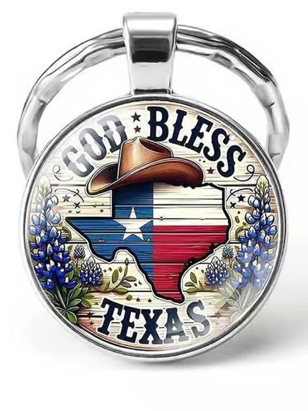 Stainless Steel TEXAS Keyring Keychain Accessory
